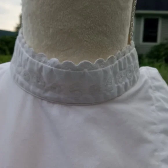 JW Anderson Shirt Embroidered White Designer Vintage Size 6 Crop - Picture 6 of 13